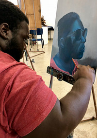 Student painting